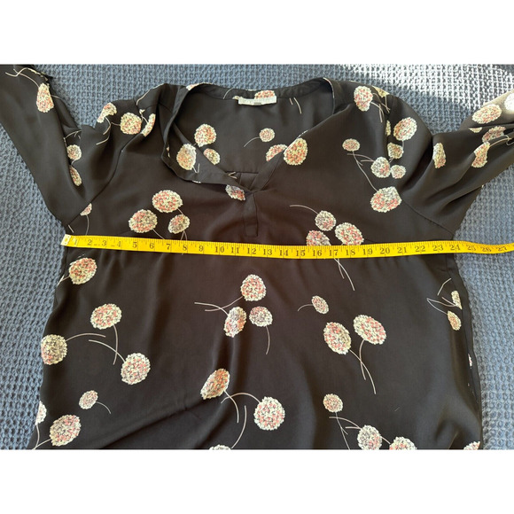 DANIEL RAINN Koda Blouse Size XXL Split Neck Black Floral 3/4 Sleeve Stichfix - Picture 8 of 10